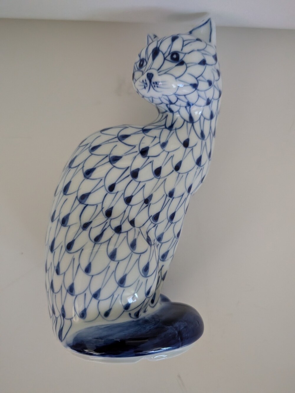Vintage Andrea By Sadek Fishnet Porcelain Cat Figurine